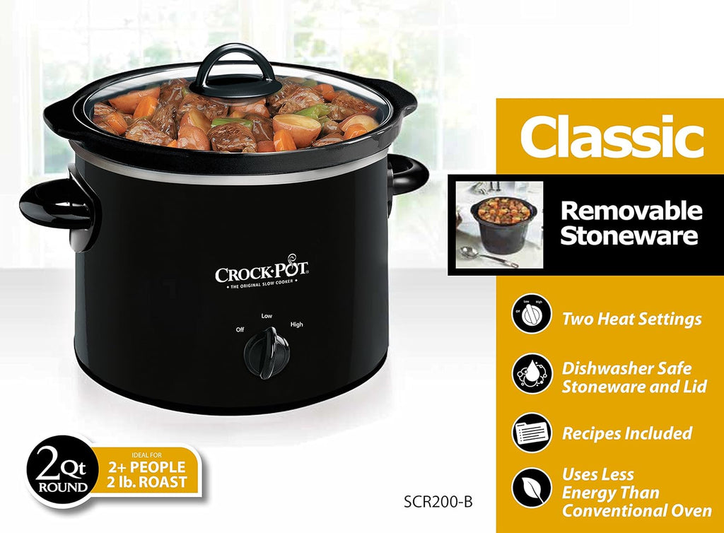 Black 2 Quart Manual Slow Cooker H999209