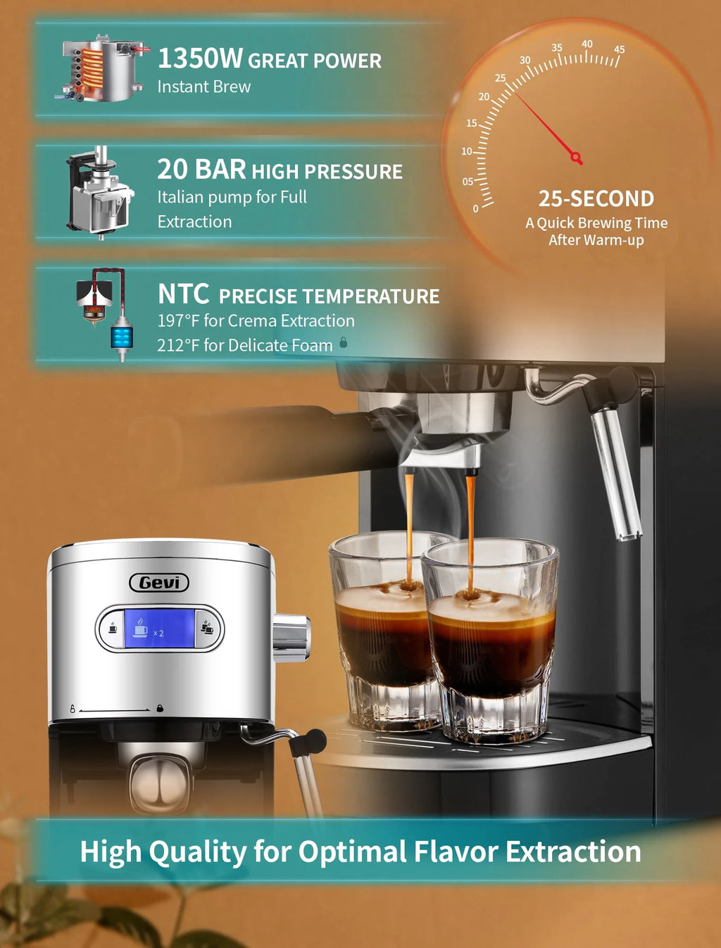 20 Bar Automatic Espresso Machine with Milk Frother R73780