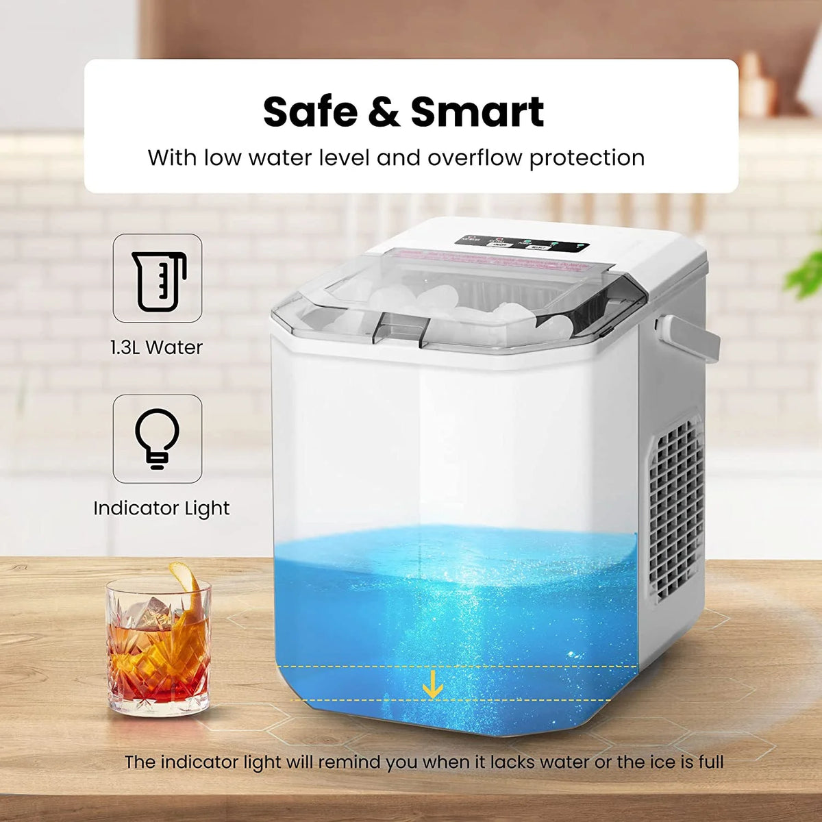 Portable Countertop Ice Maker with Handle, 26lbs/Day, White X1313