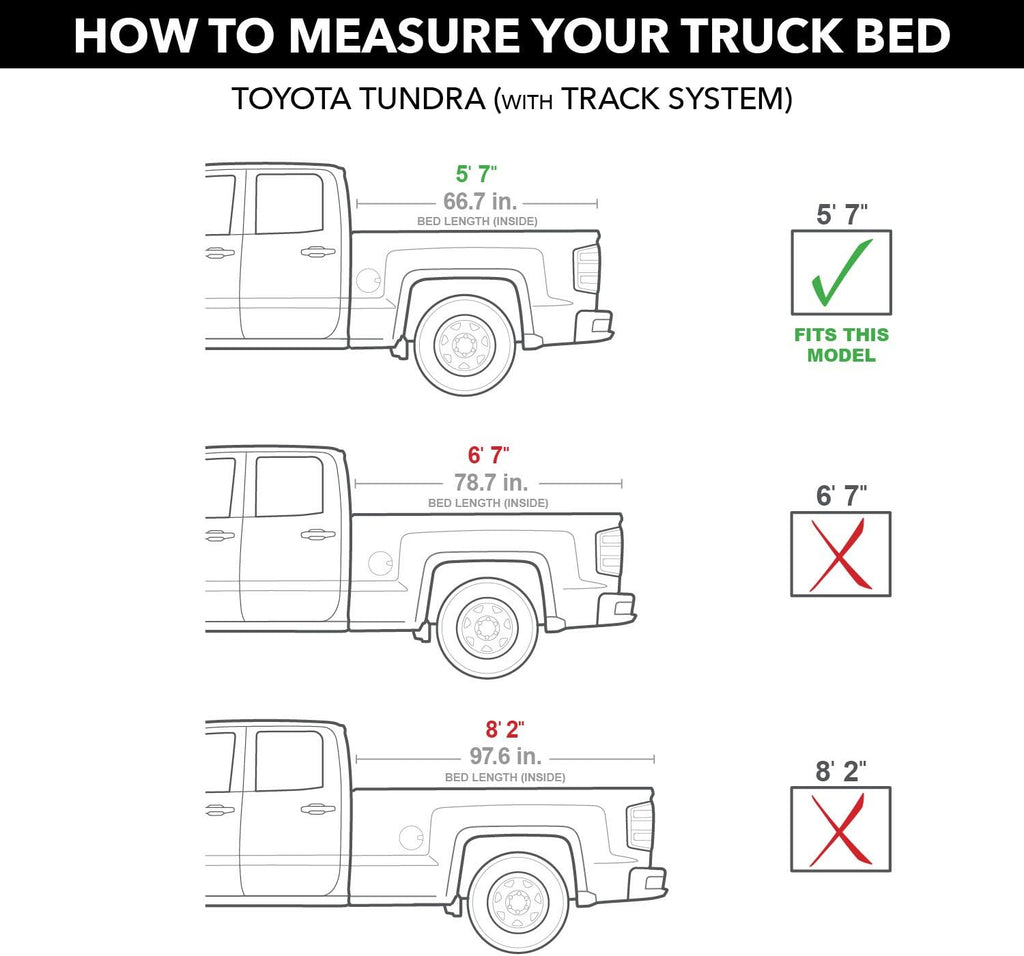 Hard Tri-Fold Truck Bed Tonneau Cover for Toyota Tundra 5' 7" Bed O4412