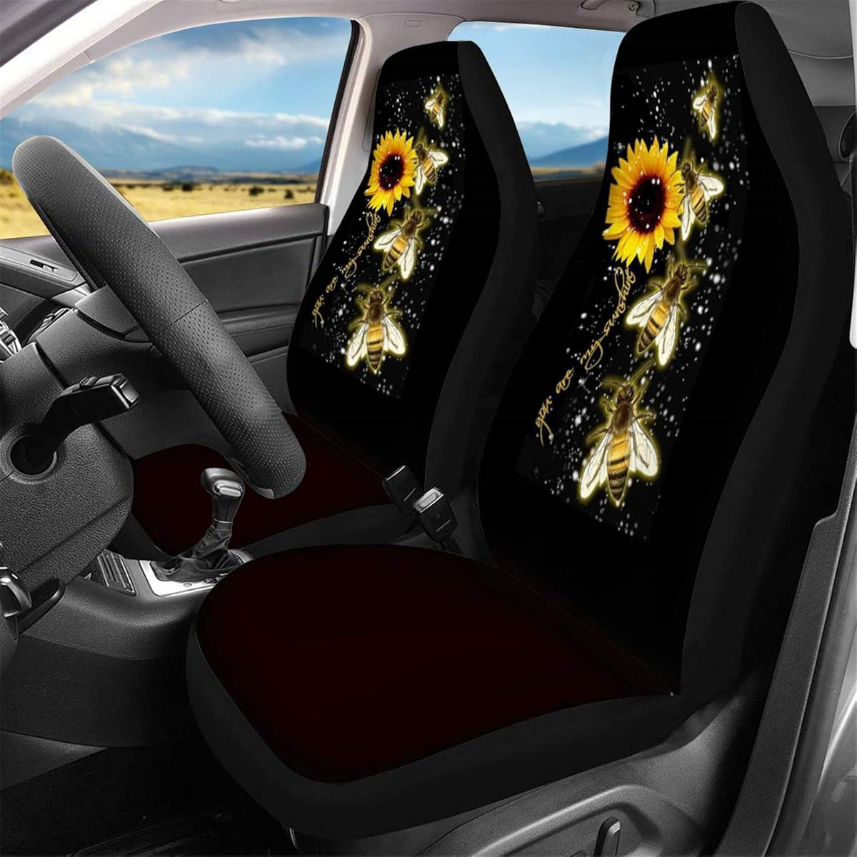 Car Seat Cover 2pcs Bucket Front Seats Protector Pack of 2 C3955