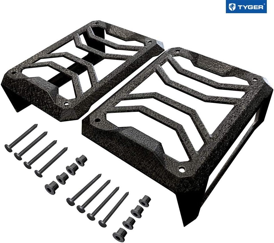 Tail Light Guards Covers Textured Black Cast Aluminum Alloy Y66631