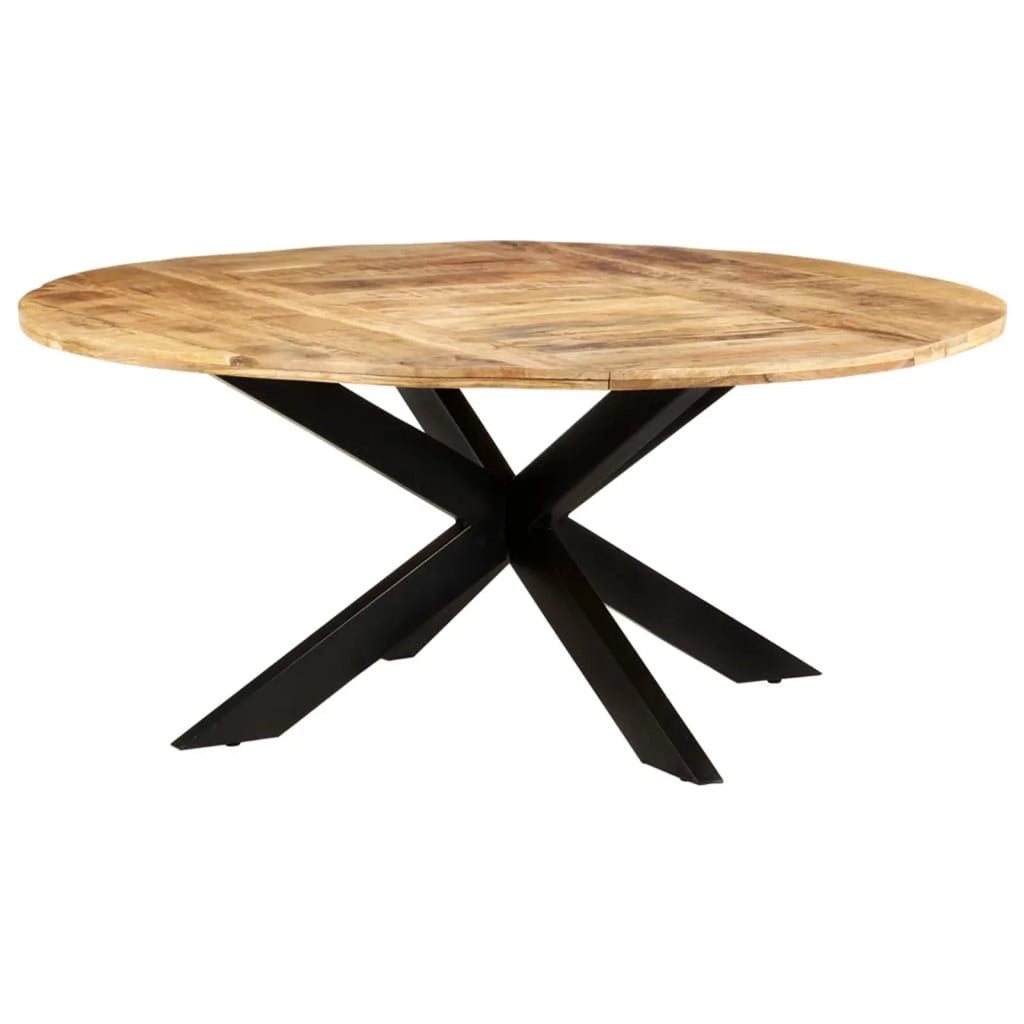 Round Rough Mango Wood Dining Table F1851