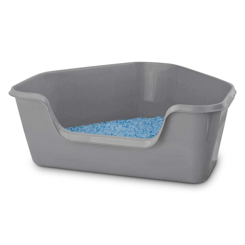 Grey High-Back Corner Litter Box C938