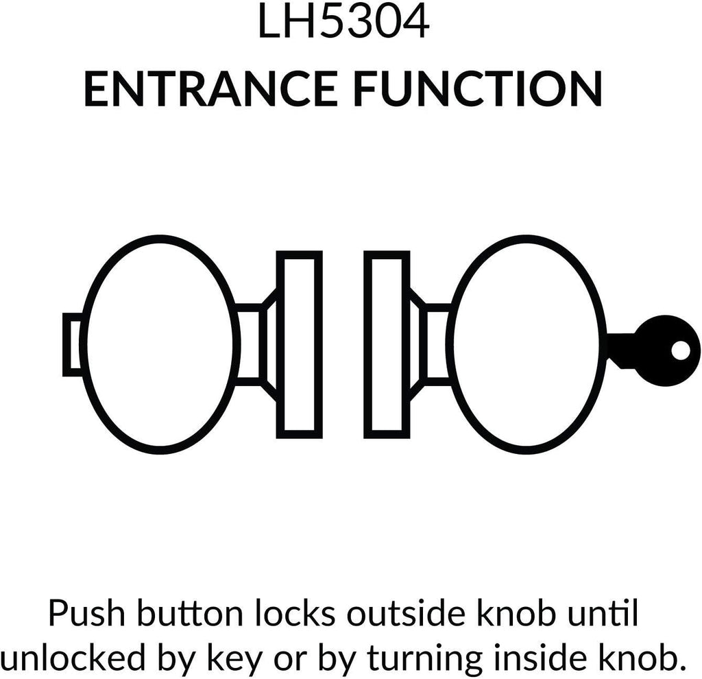 Cylindrical Door Knob Lock Passage Function Polished Brass D6418