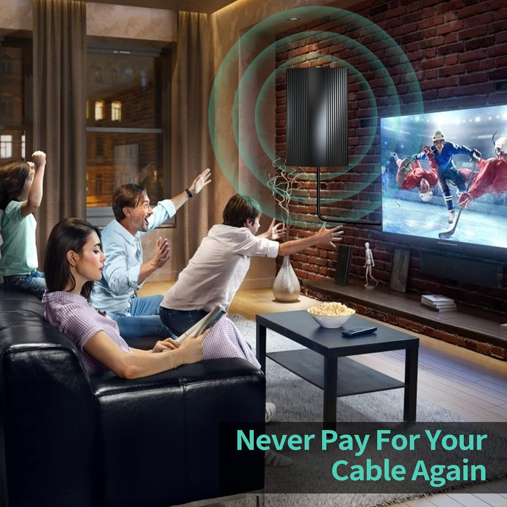 TV Antenna with Amplifier Signal Booster & 33FT Coaxial Cable L402056