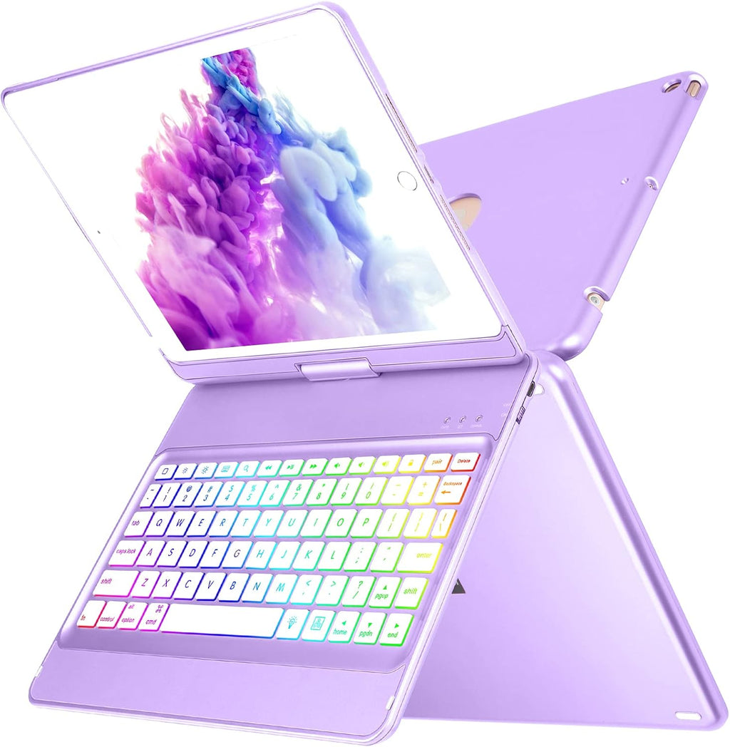 10 Color Backlit 360 Rotatable Keyboard Case V672258