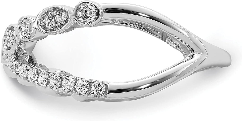 14k White Gold Criss Cross Diamond Ring L27164