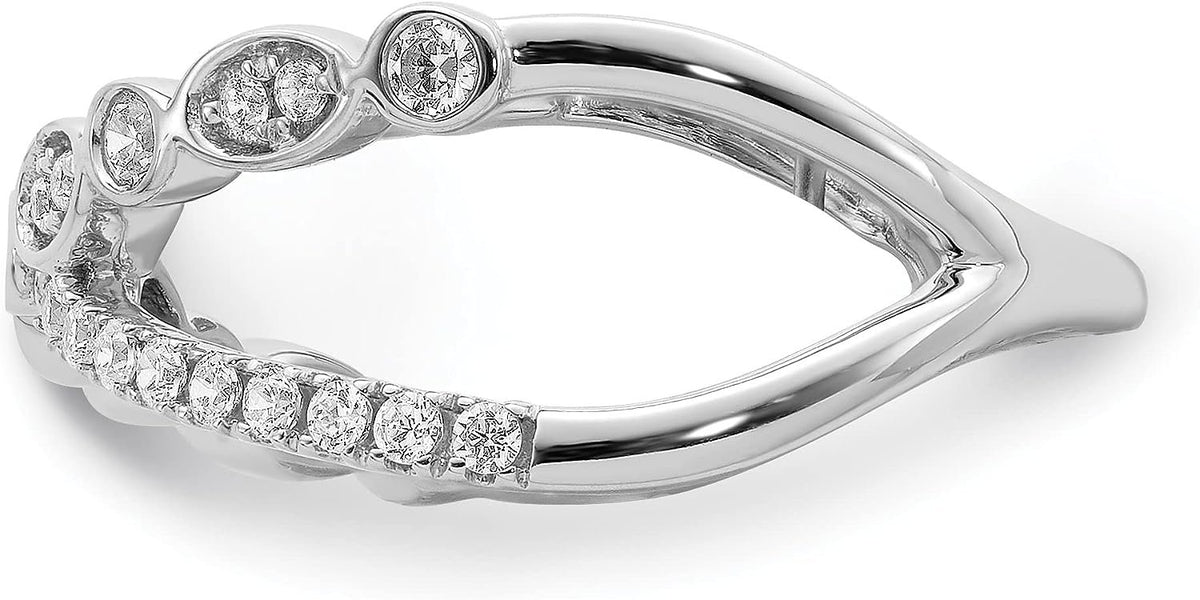14k White Gold Criss Cross Diamond Ring L27164