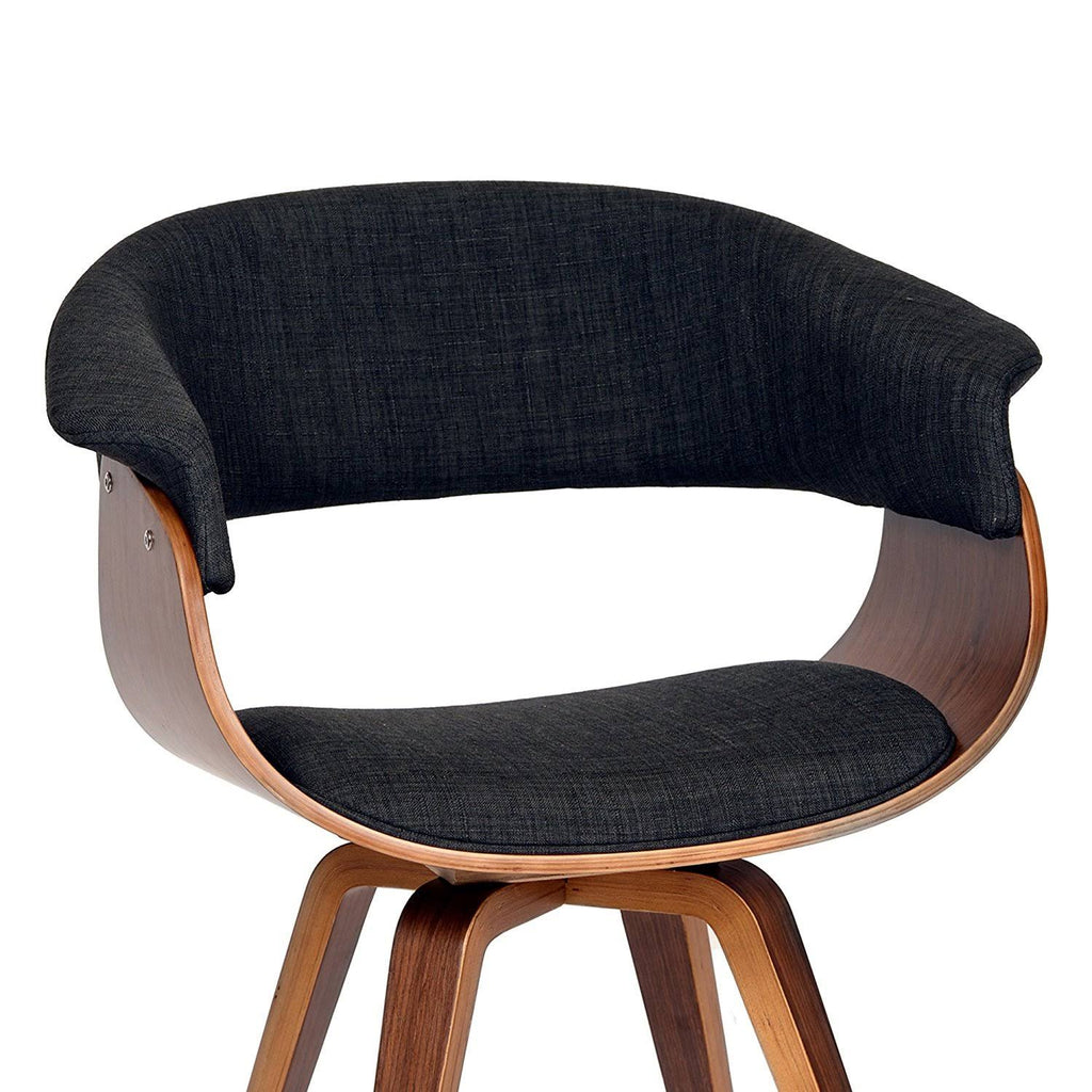 Charcoal Fabric and Walnut Wood Finish Chair S3874