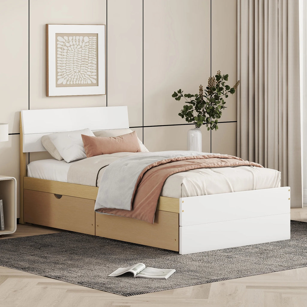Twin Bed Frame with 2 Drawers V12843
