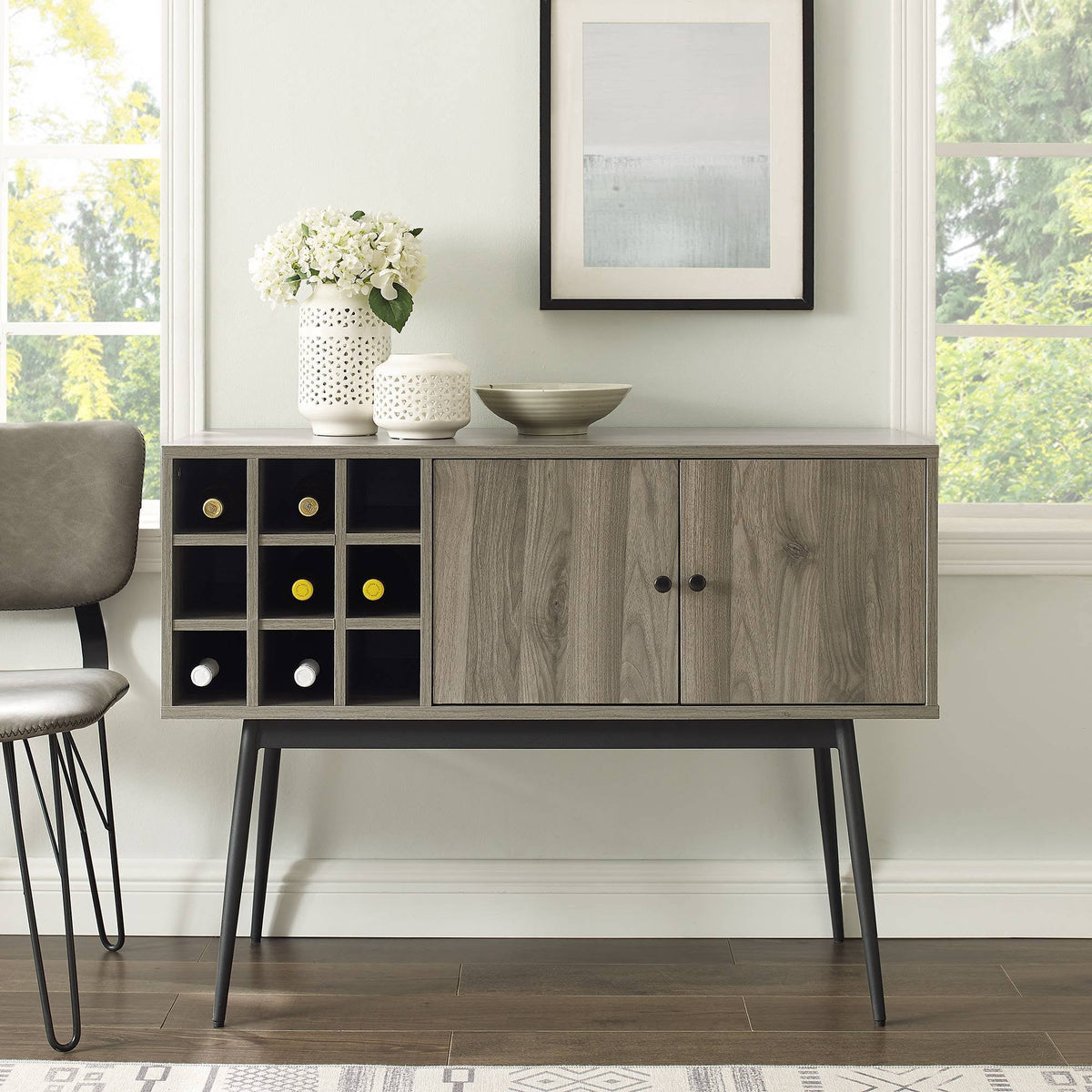 Slate Gray Bar Cabinet W61815