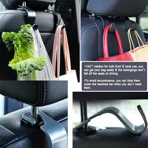 Car Seat Headrest Hook 4 Pack Black L269129