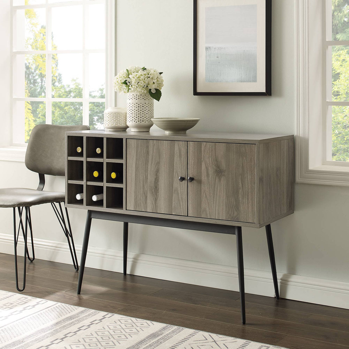 Slate Gray Bar Cabinet W61815