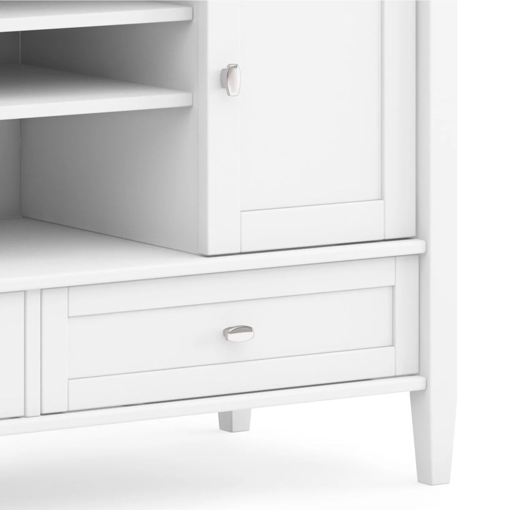 White Solid Wood TV Media Stand H615