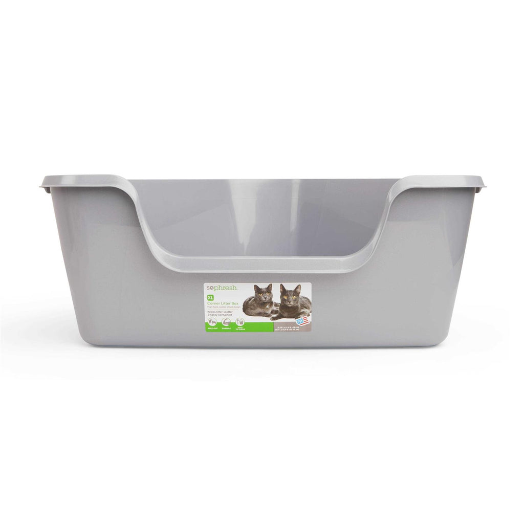 Grey High-Back Corner Litter Box C938