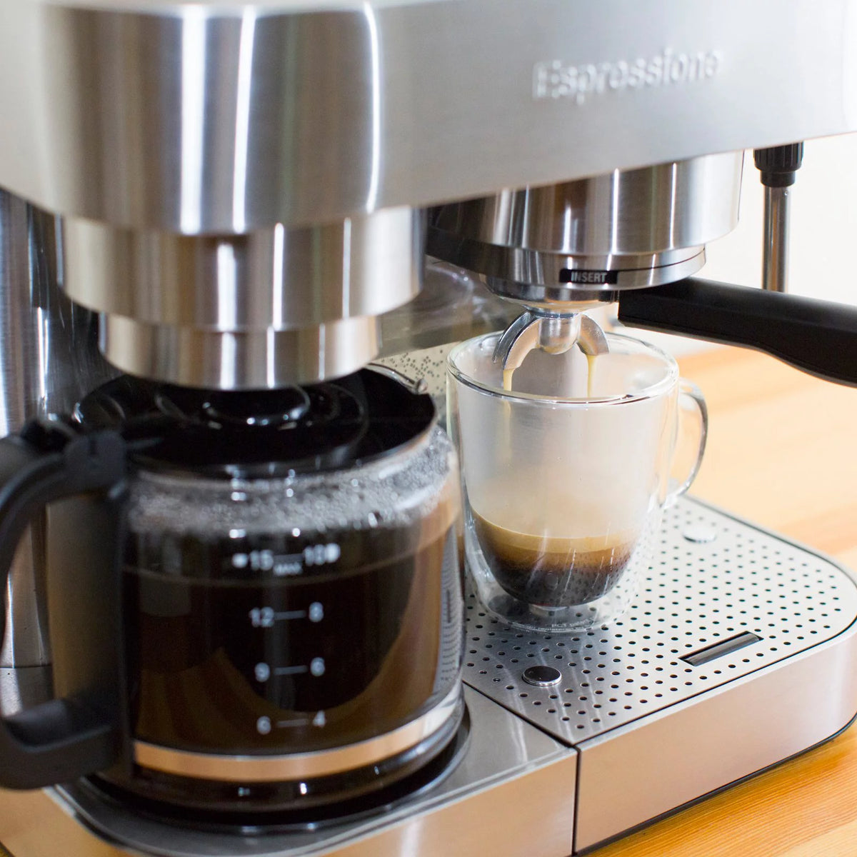 Stainless Steel Combination Espresso Machine & 10 Cup Drip Coffee Maker X676