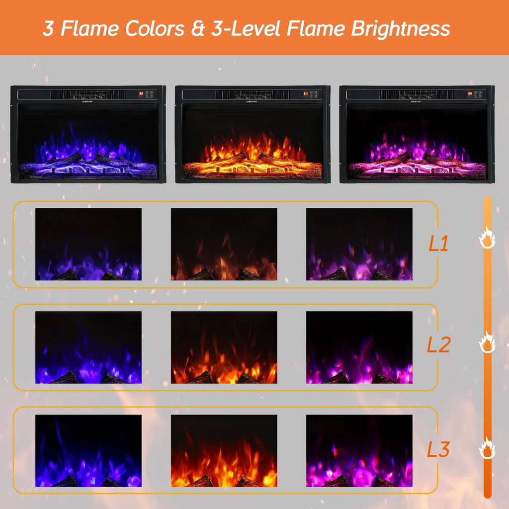 Electric Fireplace Heater with Thermostat, Remote Control K8326