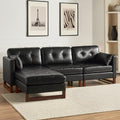 Genuine Leather 100 inch L Shaped 3 Seater Sectional Sofa with Chaise, Brown H931962