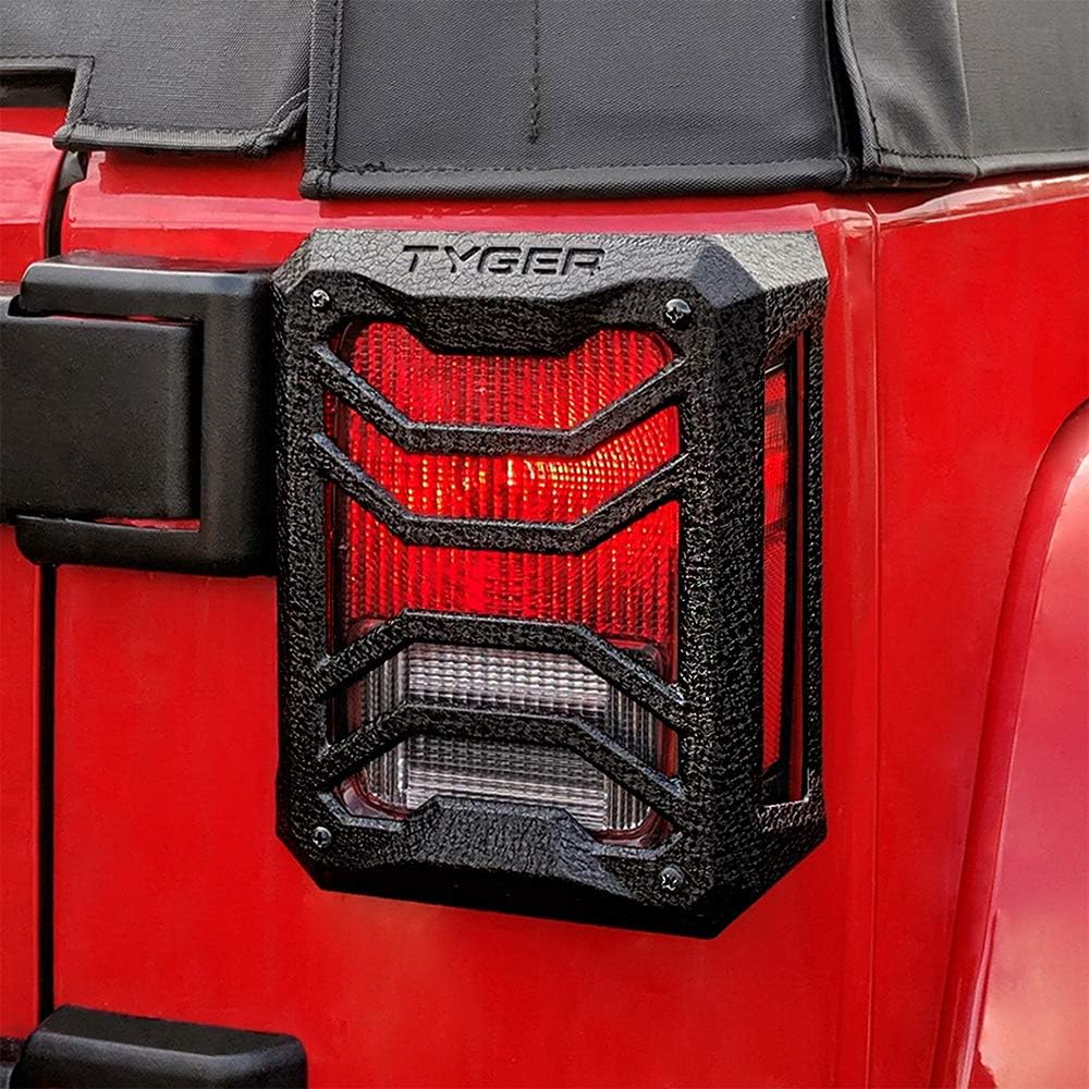 Tail Light Guards Covers Textured Black Cast Aluminum Alloy Y66631