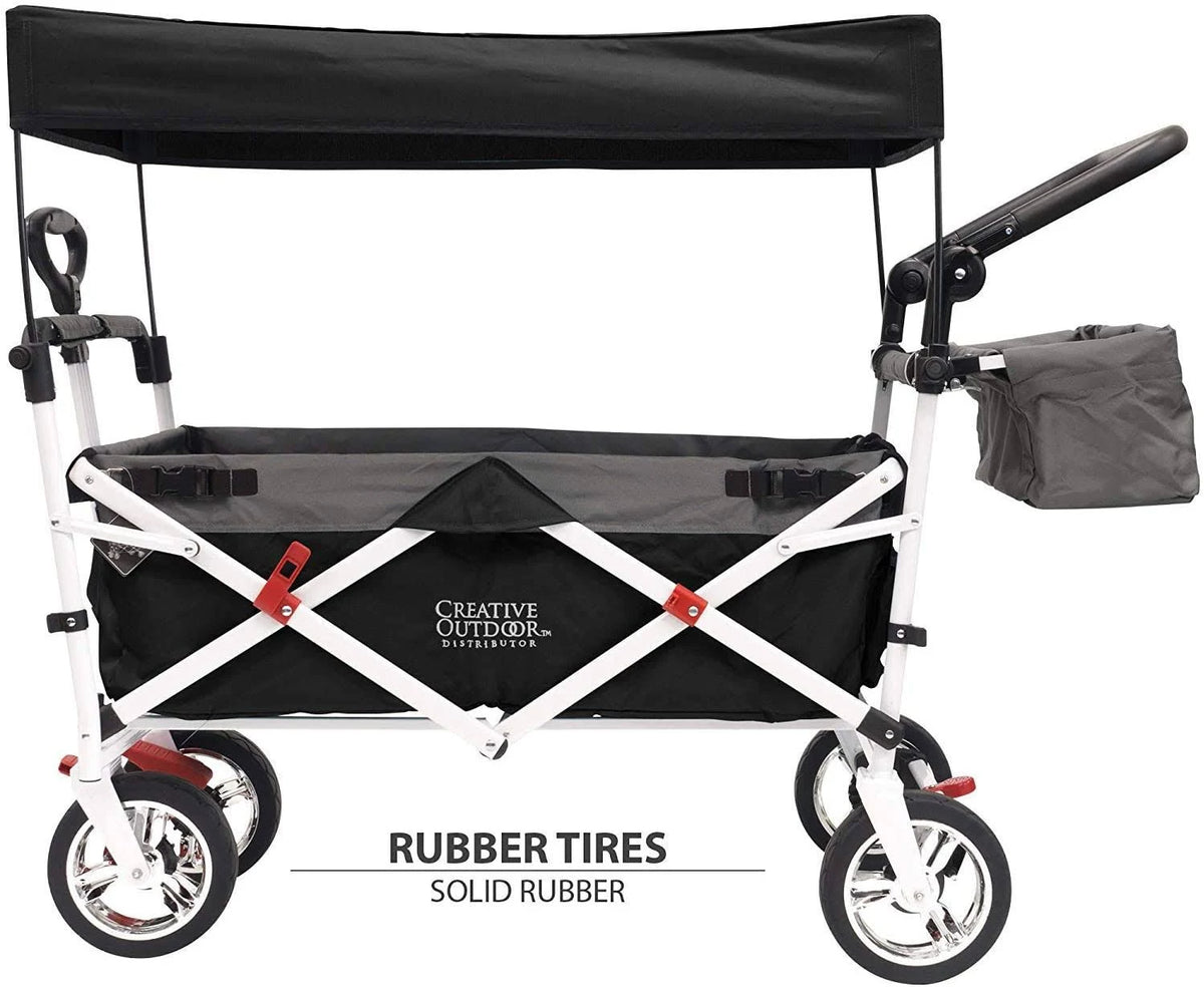 Black/Gray Folding Wagon with Canopy G165