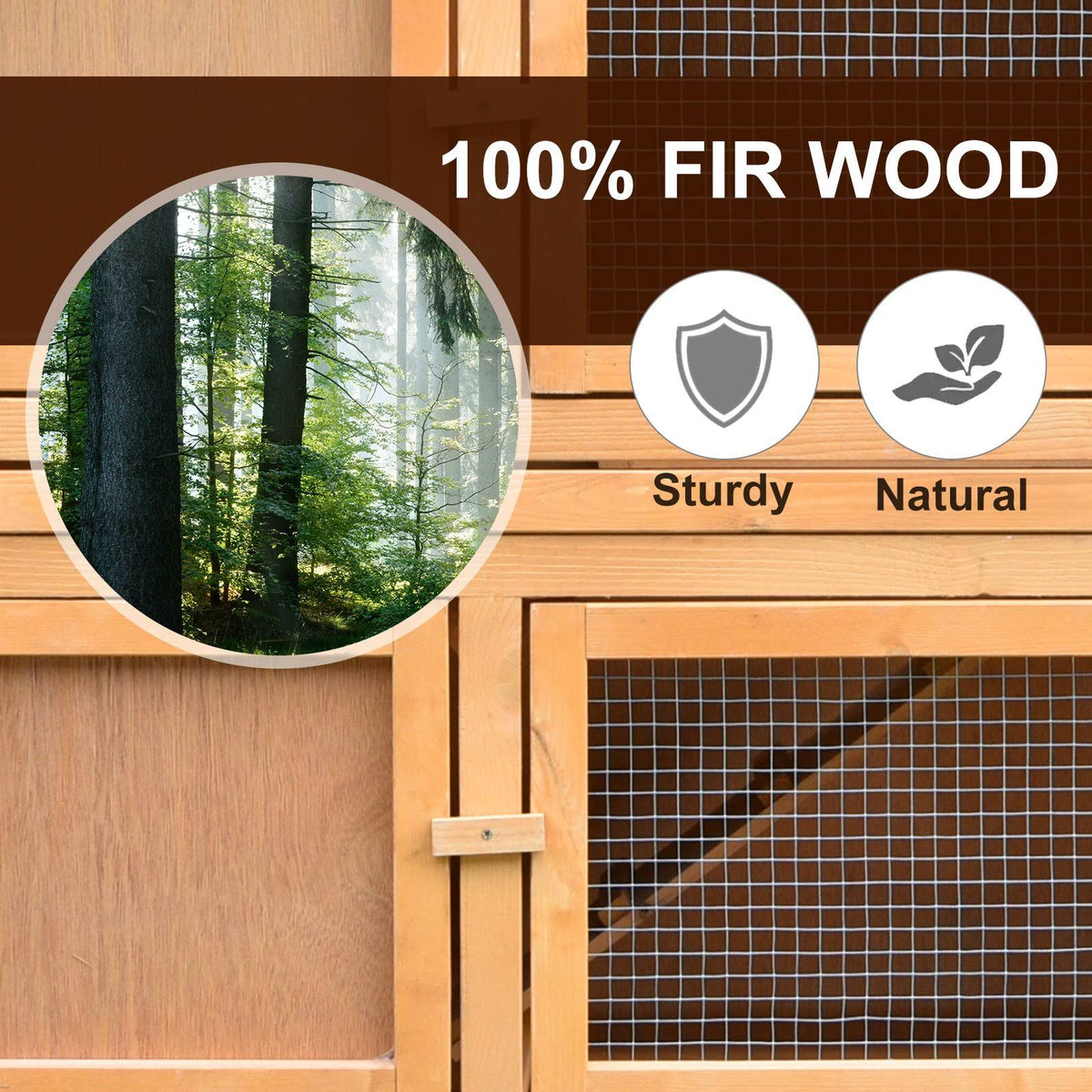 Solid Wood Rabbit Hutch T1485