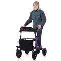 Foldable Rollator Walker with Seat, 9.5" All Terrain Pneumatic Wheel, Heavy Duty S5065