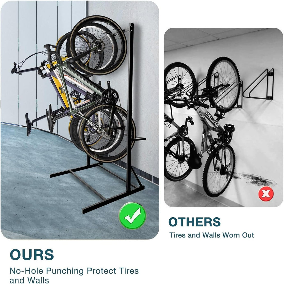Freestanding Steel Bike Rack for 5 Bikes V7959