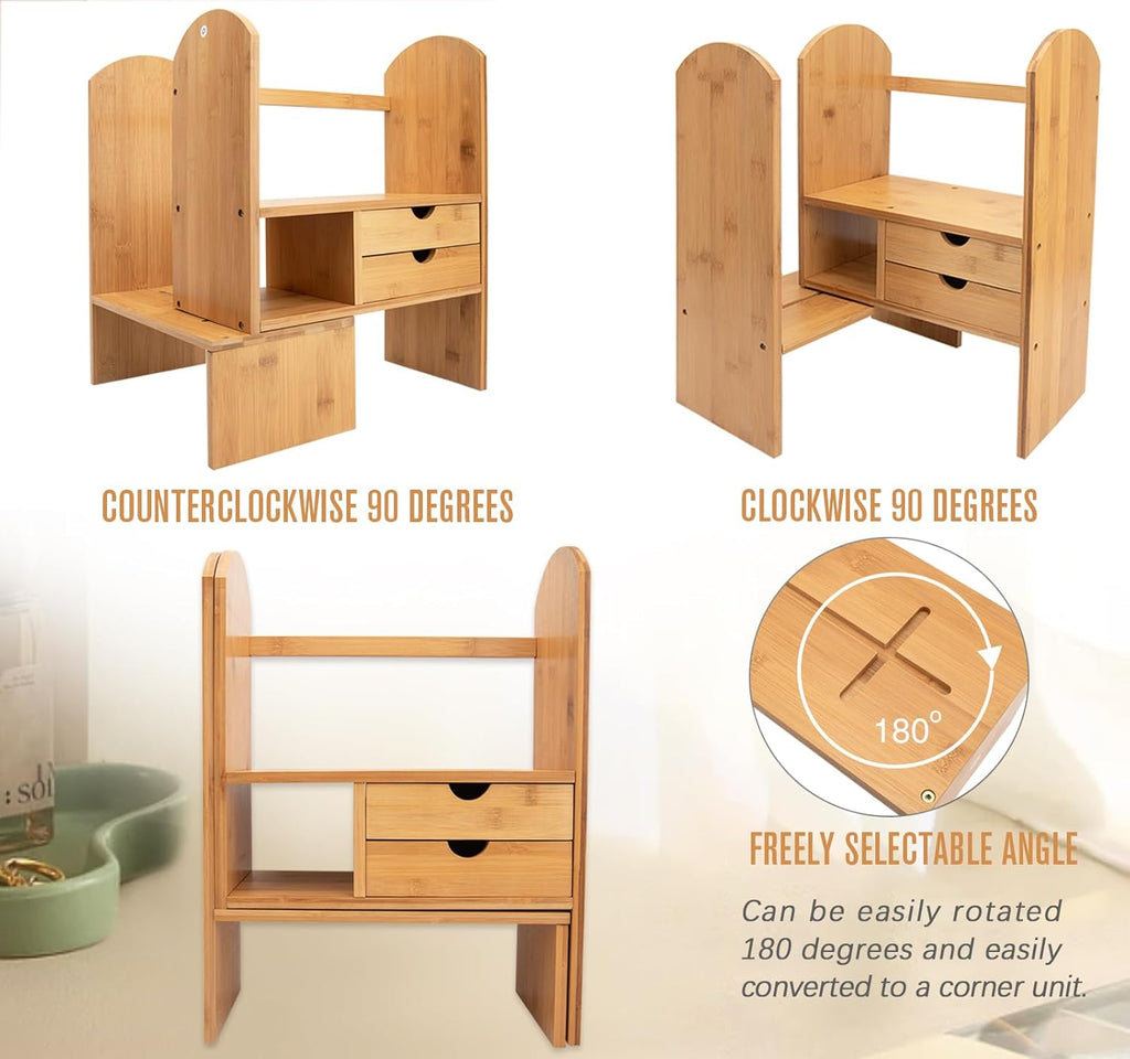Bamboo Desktop Bookshelf Organizer L6319