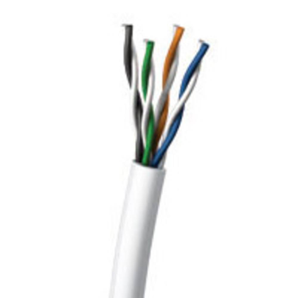 1000ft Cat5e UTP Solid PVC CMR Cable White Q788