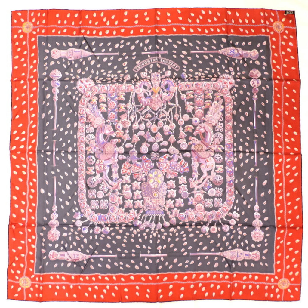 100% Silk Gray Purple Orange Scarf I352325