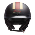 Black Half Helmet with Retro Racing Stripe Y781166