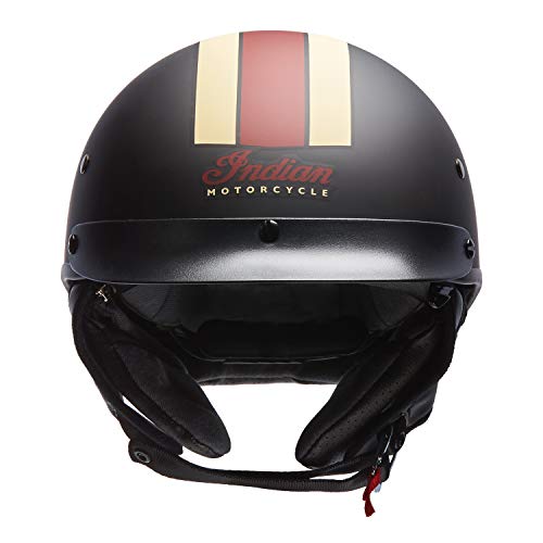 Black Half Helmet with Retro Racing Stripe Y781166