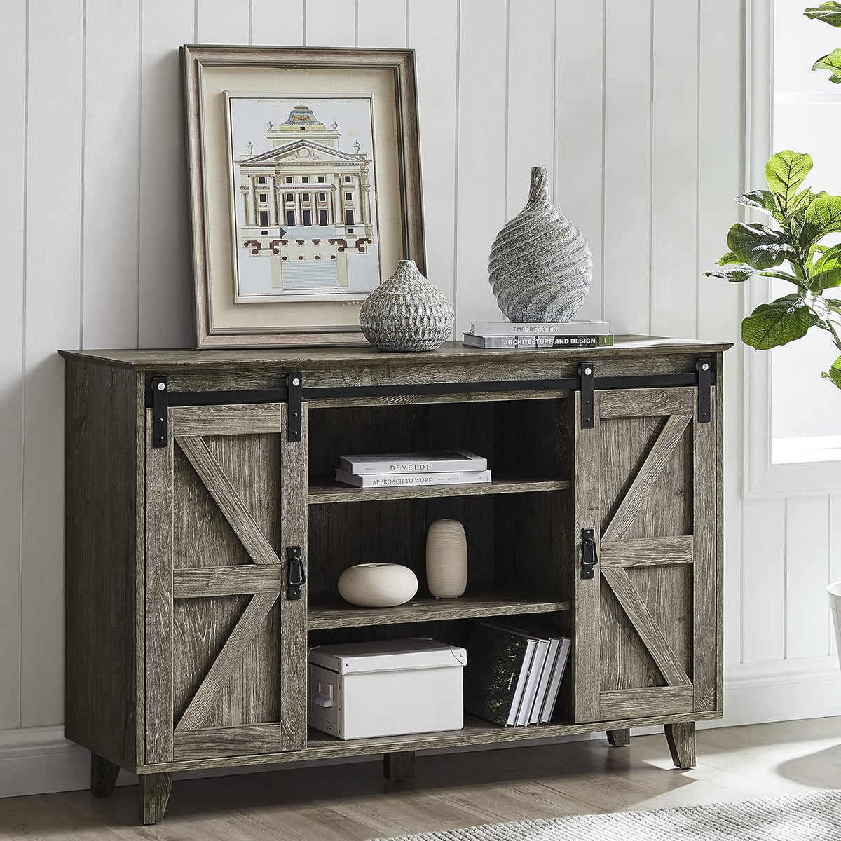 50 inch Sideboard Buffet with Sliding Barn Doors Z978498