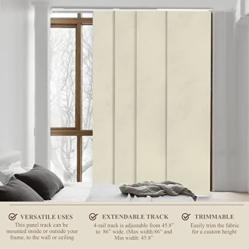 Blackout Fabric Sliding Door Blinds, W:46-86 x H: Up to-96 inches B5352