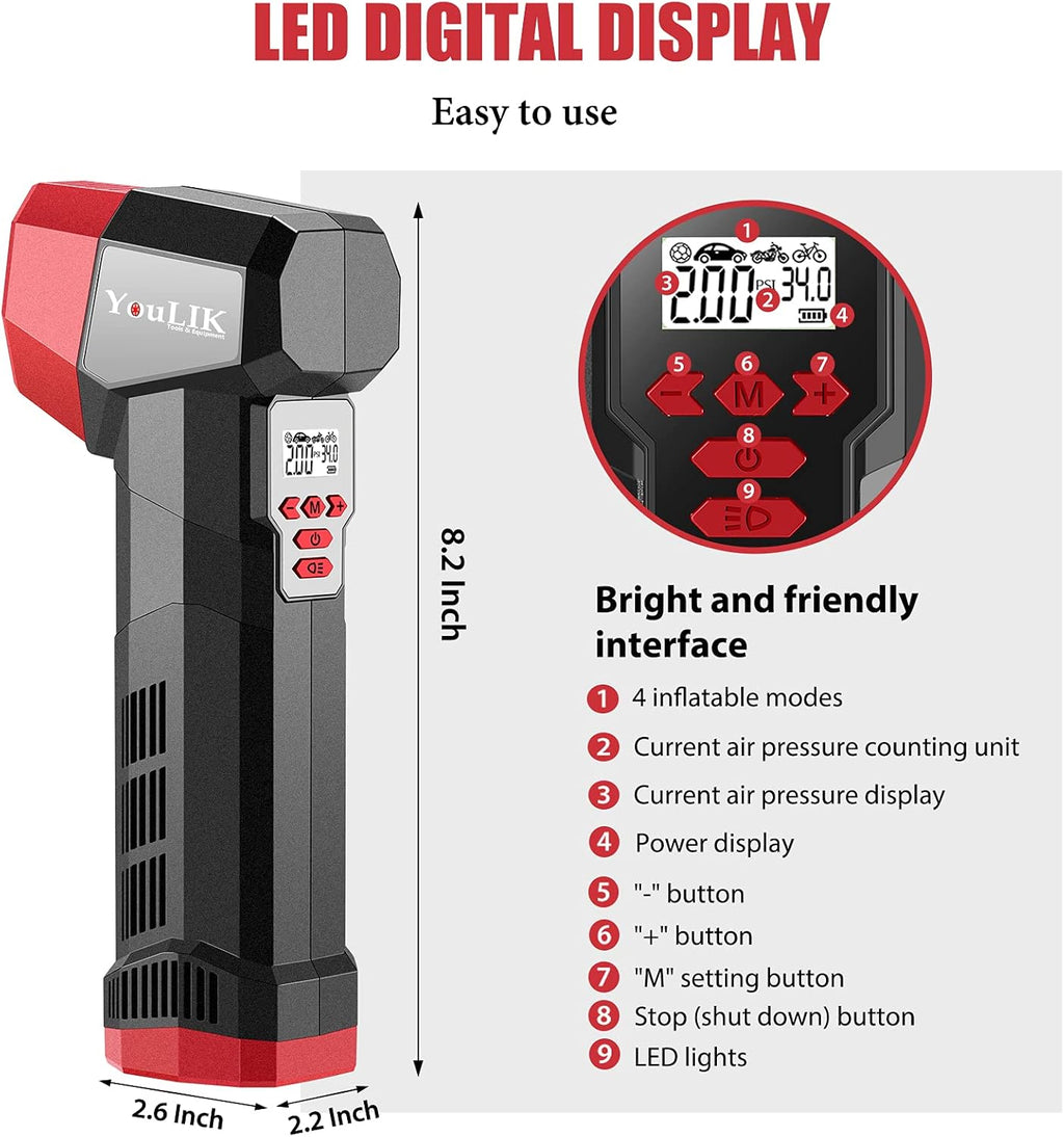 Portable Cordless Tire Inflator Air Compressor K566374