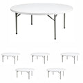 3 Pack 72 Round Heavy-Duty Granite White Folding Table L163313