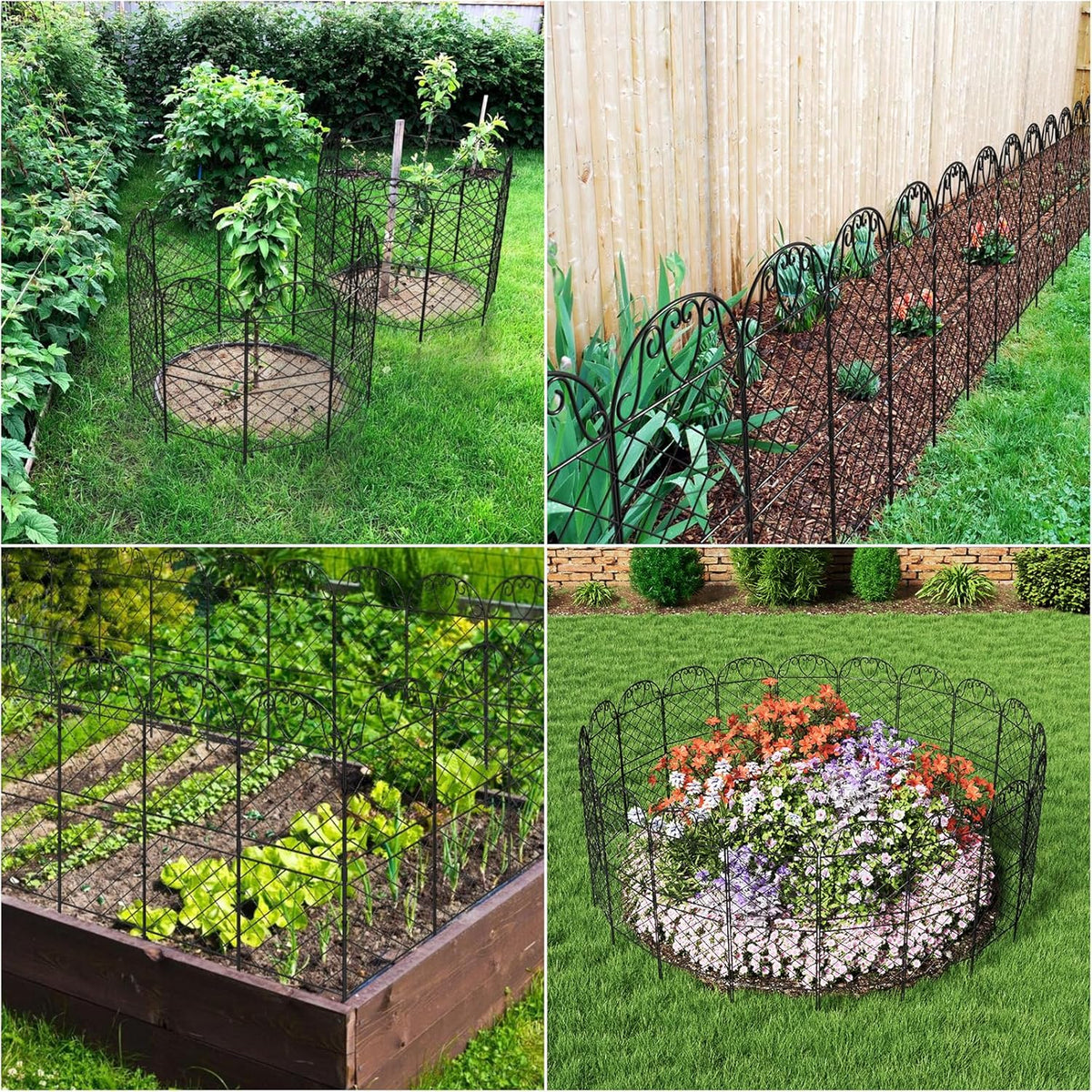 10 Panels Rustproof Metal Wire Garden Fence P3344