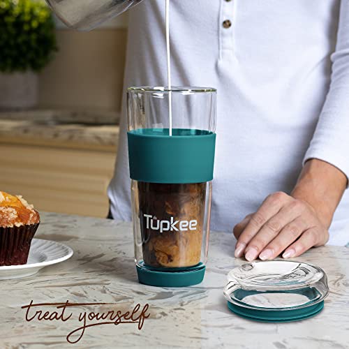 14-Ounce Double Wall Glass Tumbler with Lid R480