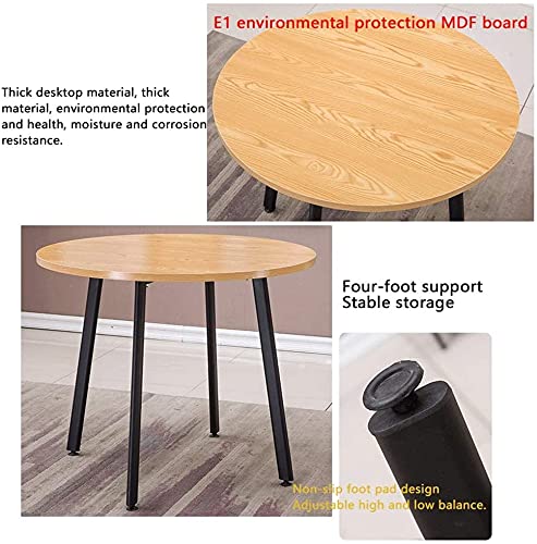 White 80cm Round Table with 4 PU Leather Chairs F48532