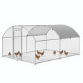 Large Metal Chicken Coop with Roosting Perch Walk-in Poultry Cage Waterproof Cover (10' L x 13.2' W x 6.4' H) Z780