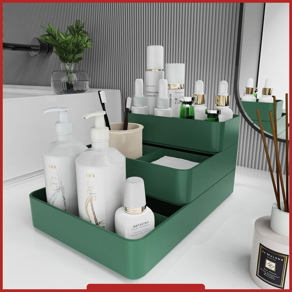 Green Plastic Drawer Organizer Set X9425
