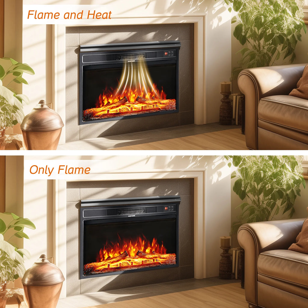 Electric Fireplace Heater with Thermostat, Remote Control K8326