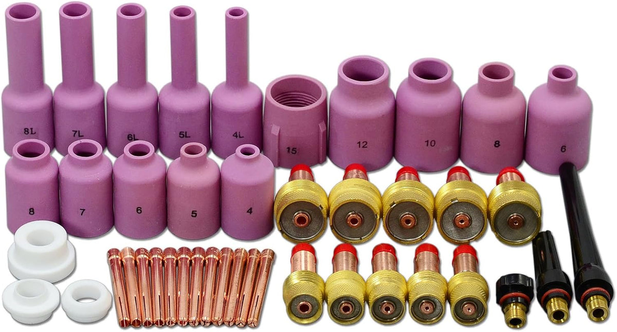 TIG Welding Torch Alumina Nozzle Kit 50pcs F202