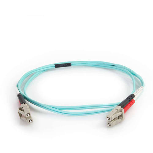 Aqua LC-SC Duplex Multimode Fiber Optic Cable N492