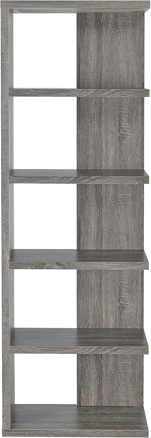 5-Tier Weathered Grey Bookcase P94318
