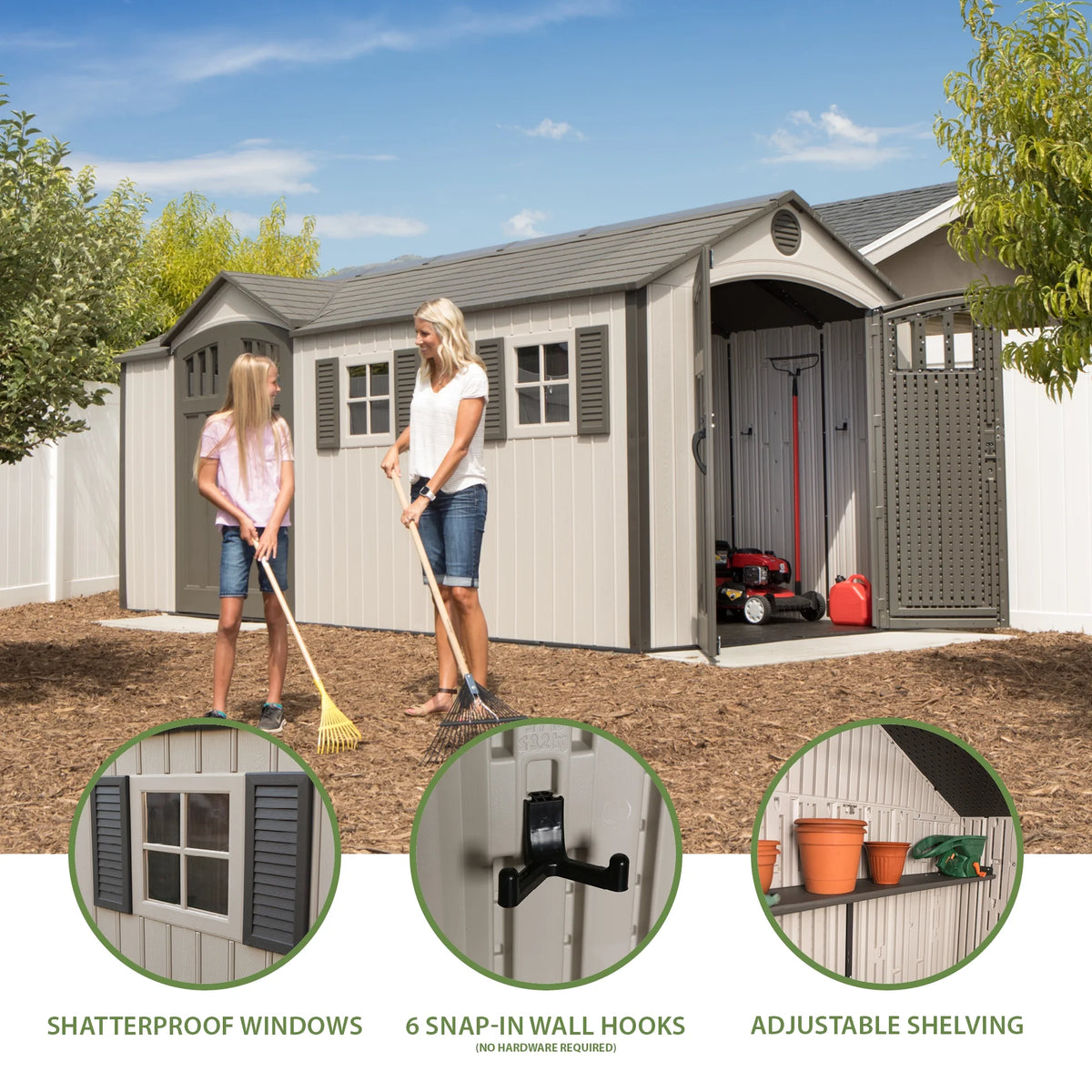 17.5 ft. x 8 ft. Outdoor Storage Shed G113