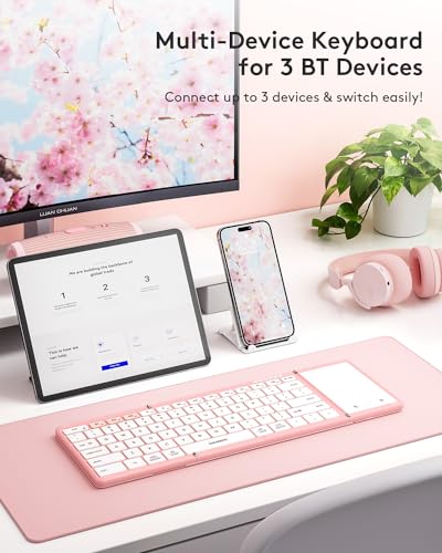 Foldable Bluetooth Keyboard with Touchpad, Black M777974