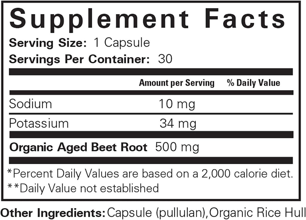 Organic Beet Root Capsules - 30 Capsules J616157