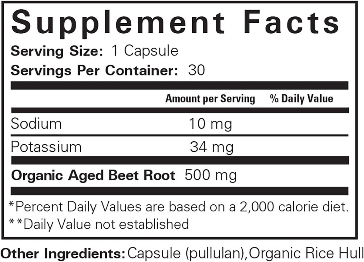 Organic Beet Root Capsules - 30 Capsules J616157